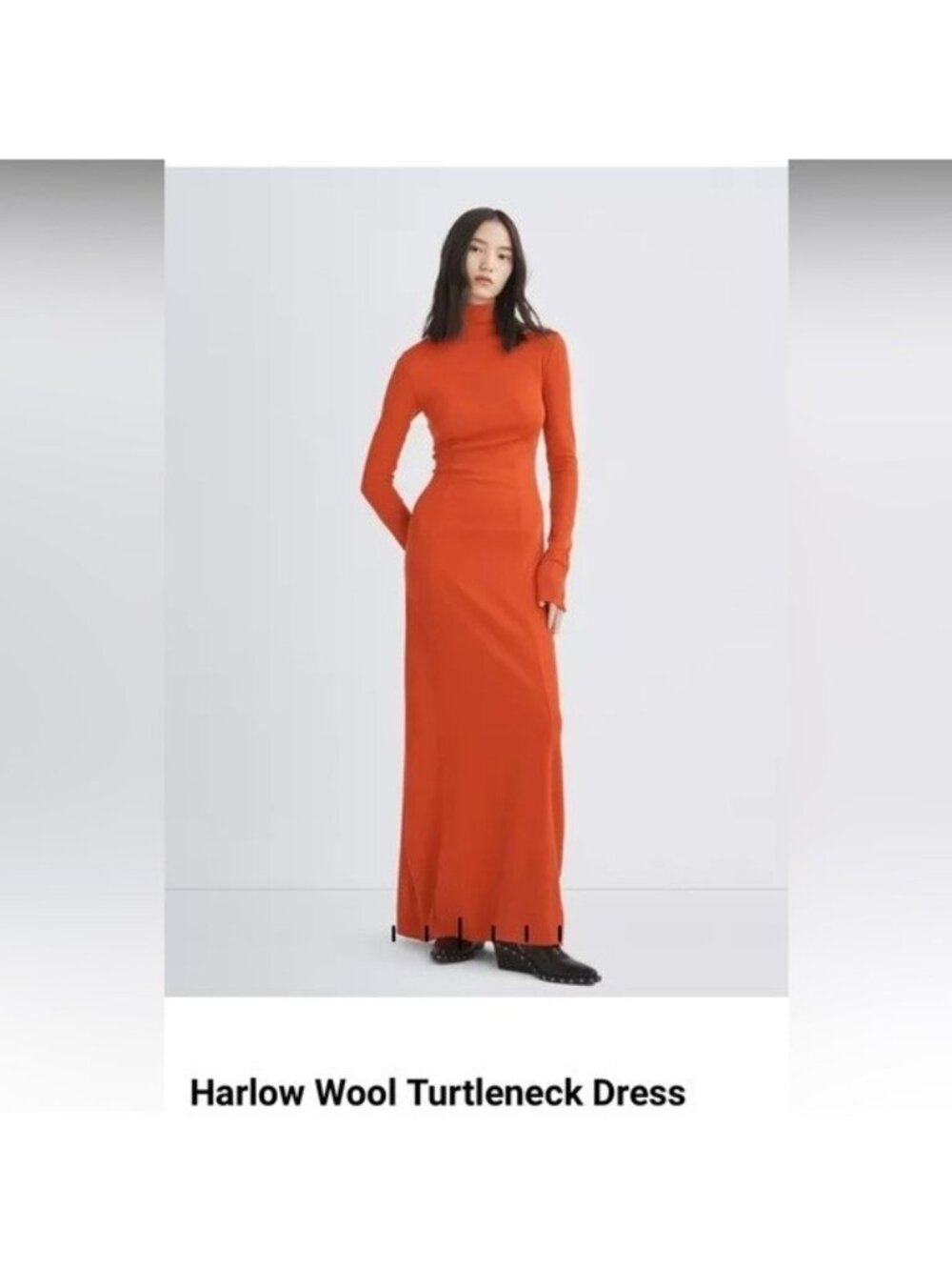 rag & bone Orange Mock Neck Long Sweater Dress, Size M